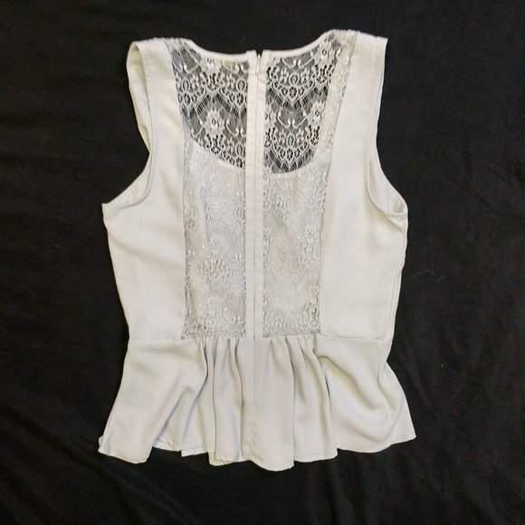Nicole by Nicole Miller  Lace Back Sleeveless Crossover Blouse Tank Top Medium - Picture 4 of 5